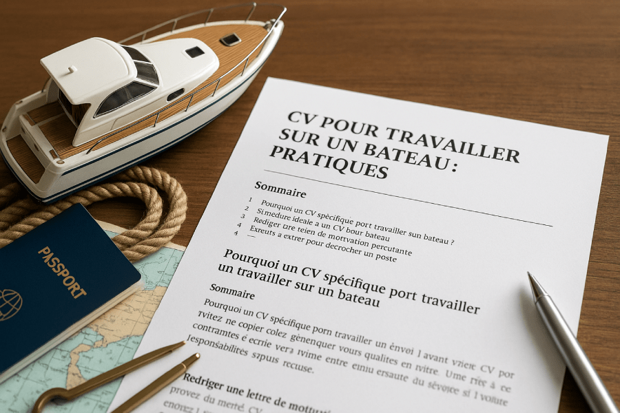 CV pour travailler sur un bateau : modèle et conseils